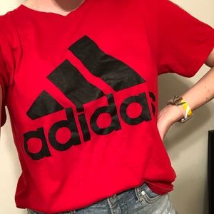 Red Adidas t-shirt